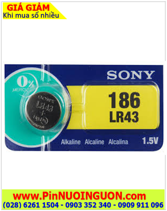 Pin LR43 186 -Pin cúc áo 15v Alkaline Sony LR43 186 AG12 _Made in Indonesia _1viên |HẾT HÀNG